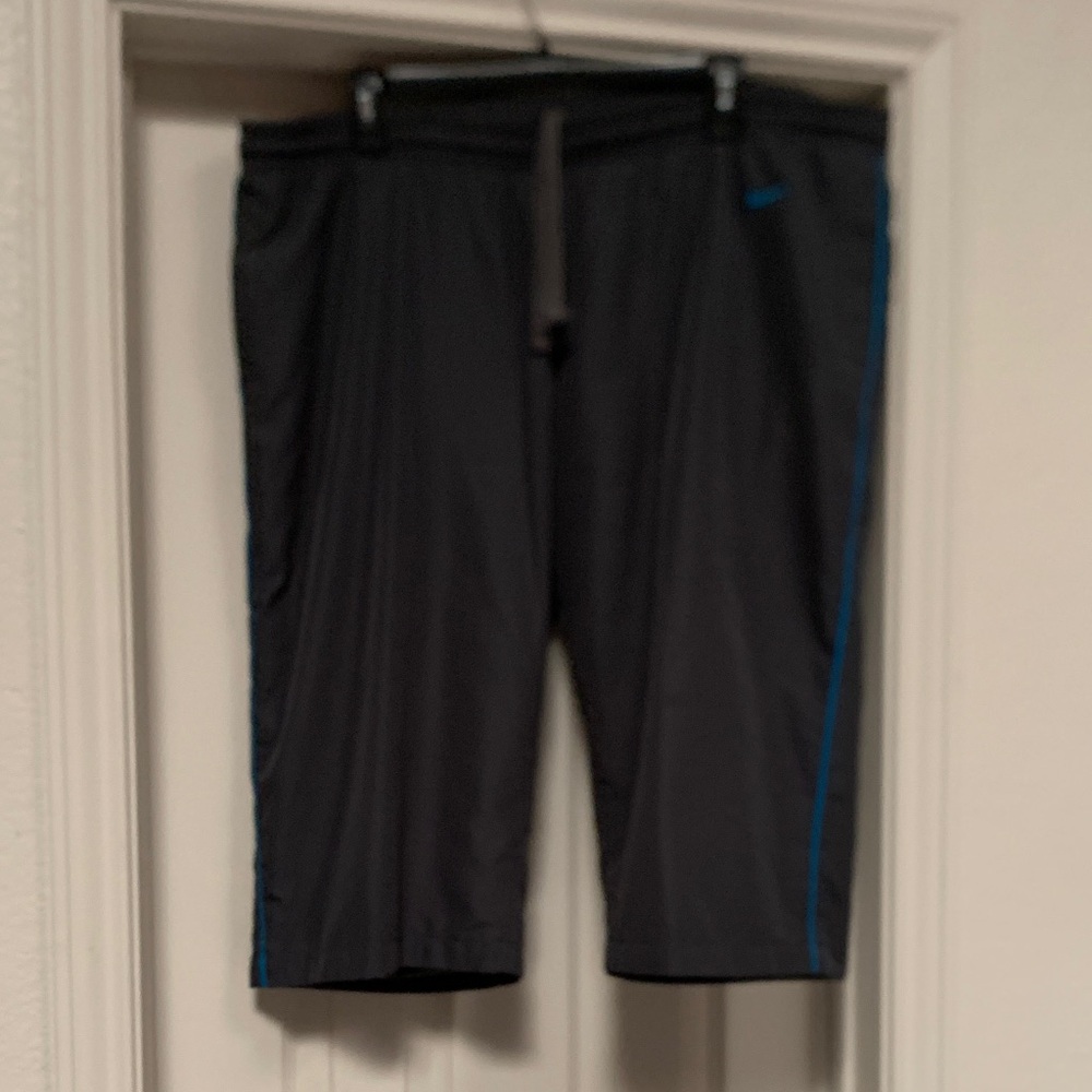 Nike Gray Capris with Blue Accents